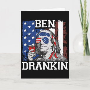 Carte Ben Drankin drôle du 4 juillet Drapeau américain H