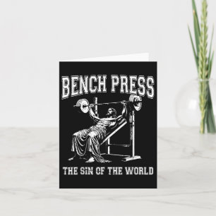 Carte Bench Pressez Le Péché Du Monde Drôle Jesus Gymer