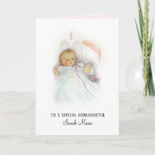 Carte Bénédiction baptismale de baptême de fille de