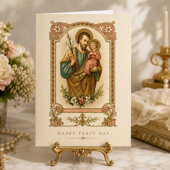 Carte Bénédiction catholique de la fête de Saint Joseph (Créateur téléchargé)