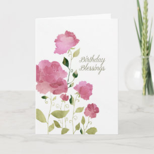 Carte Bénédiction d'anniversaire, pivoines