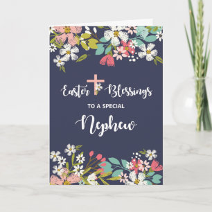 Carte Bénédiction de Pâques au Népal de fleurs Christ re