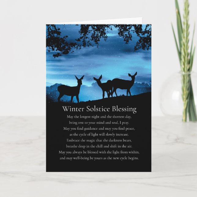 Carte Bénédiction de Yule au solstice d'hiver dans la na (Devant)