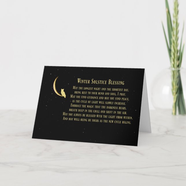 Carte Bénédiction du solstice d'hiver de la chouette et  (Devant)