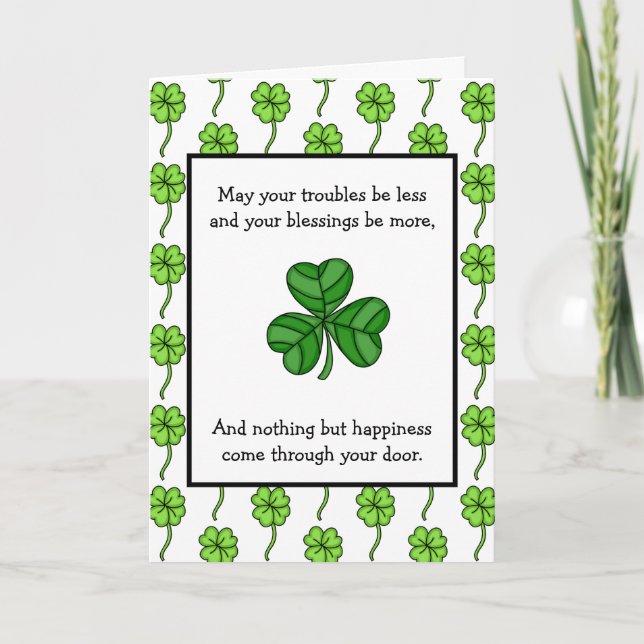 Carte Bénédiction Irlandaise | Joyeuse St Patrick   Cart (Devant)