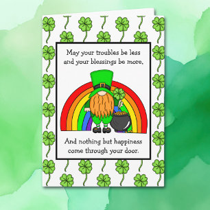 Carte Bénédiction irlandaise   Joyeuse St Patrick   Gnom