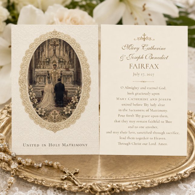 Carte Bénédiction nuptiale de mariage catholique traditi (Créateur téléchargé)