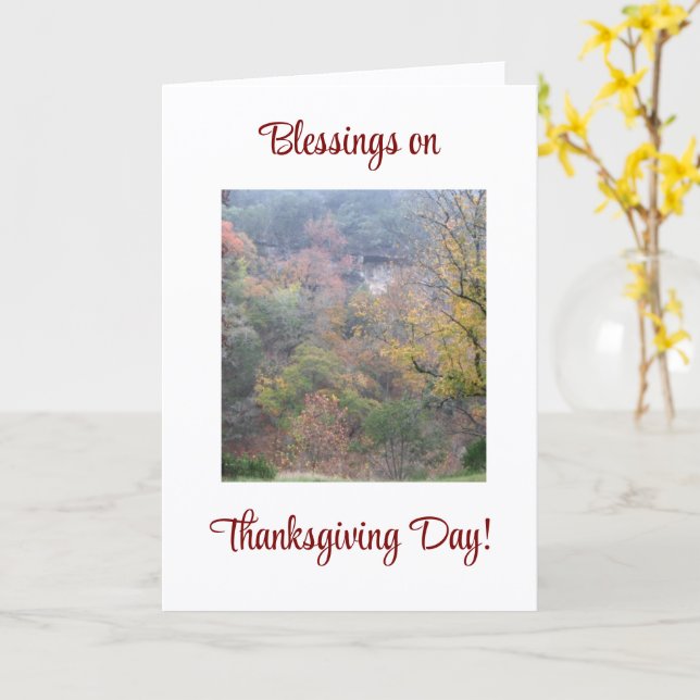 Carte Bénédiction sur Thanksgiving Day, (Fleur jaune)
