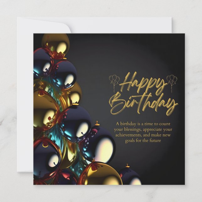 Carte Bénédictions d'anniversaire élégantes (Devant)