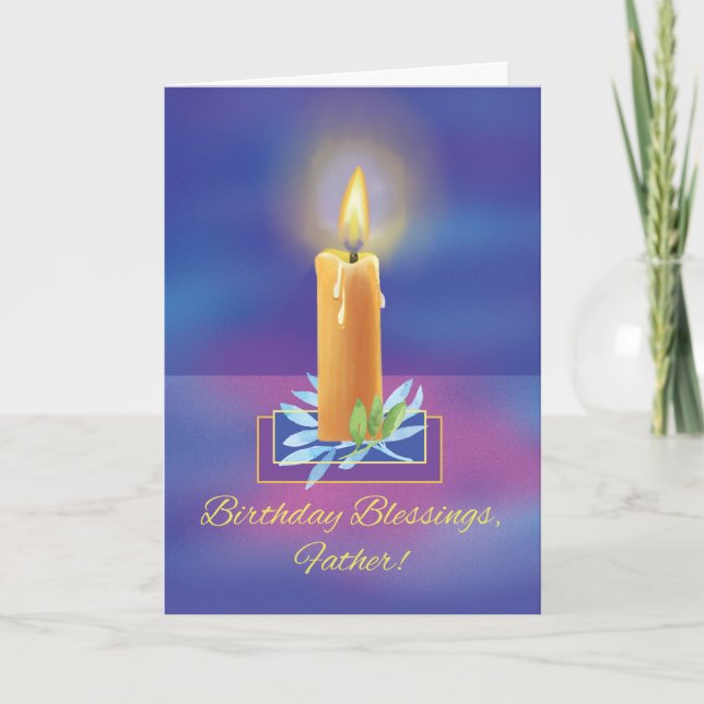 Carte Bénédictions d'anniversaire pour prêtre catholique (Devant)