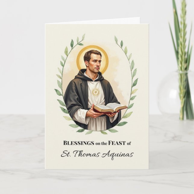 Carte Bénédictions de la fête de Saint Thomas d'Aquin (Devant)
