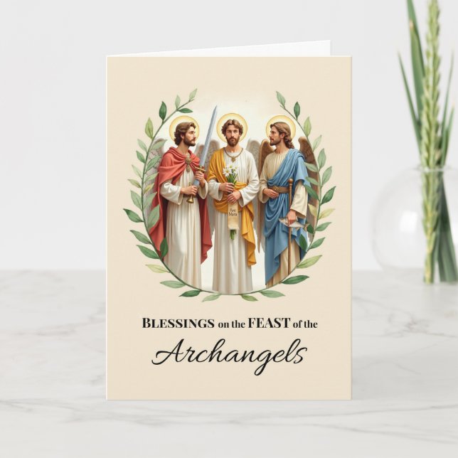Carte Bénédictions de la Fête des Archanges à la Couronn (Devant)