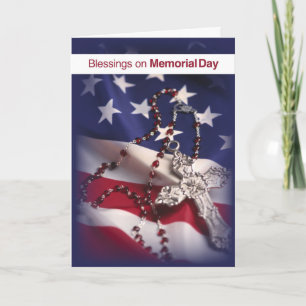 Carte Bénédictions de la fête des morts patriotique Rosa