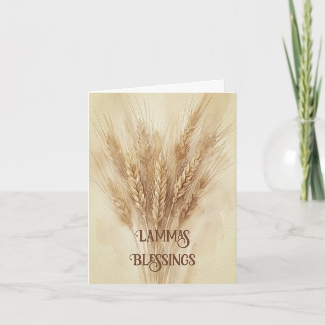 Carte Bénédictions de Lammas à l'aquarelle de grains de  (Devant)