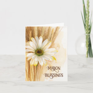 Carte Bénédictions de Mabon Fleur de Marguerite Grains d