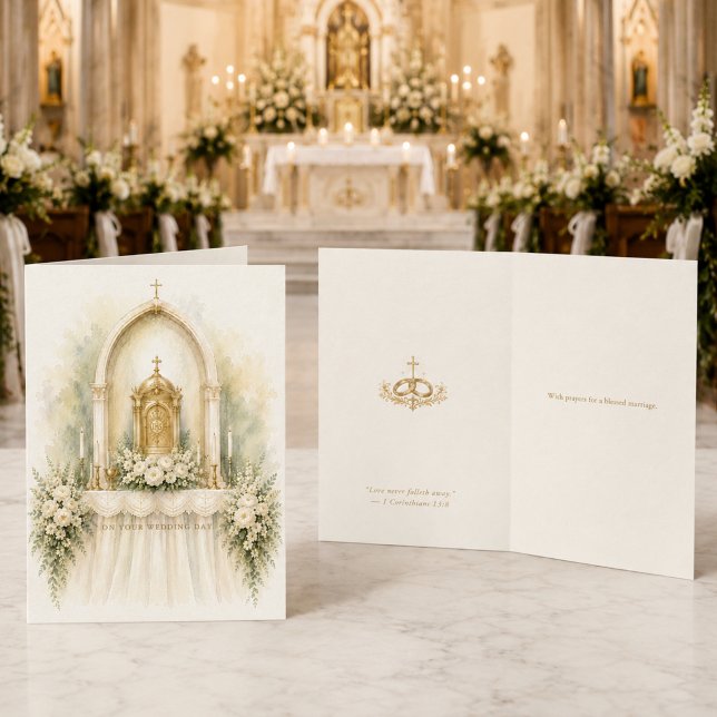 Carte Bénédictions de mariage catholique Salutation (Créateur téléchargé)