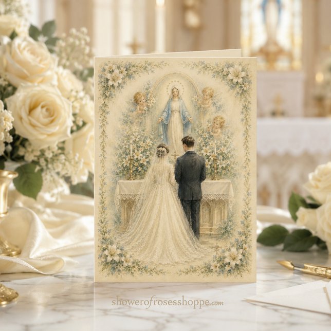 Carte Bénédictions de mariage catholiques Notre-Dame de  (Créateur téléchargé)