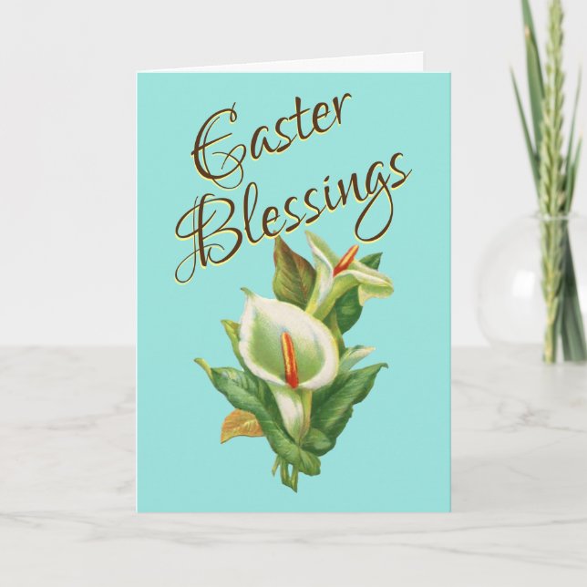 Carte Bénédictions de Pâques - Lys de Pâques (Devant)