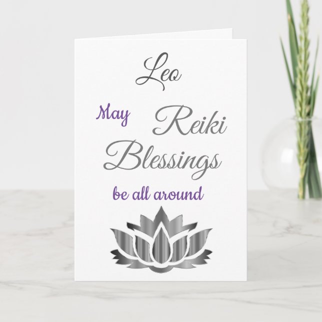 Carte Bénédictions de Reiki Obtenez de bonnes salutation (Devant)