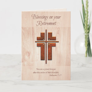 Carte Bénédictions de retraite Prêtre, Croix sur Bois
