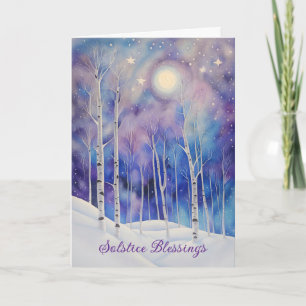 Carte Bénédictions du solstice d'hiver aux bouleaux dans