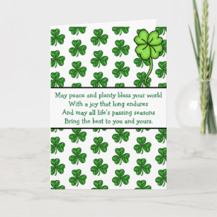 Carte Bénédictions irlandaises Bonne fête de la Saint-