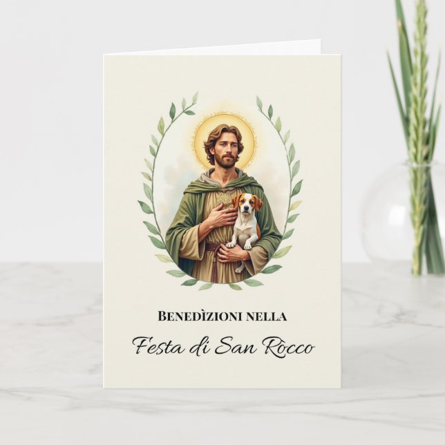Carte Bénédictions lors de la Fête de Saint Roch Aquarel (Devant)