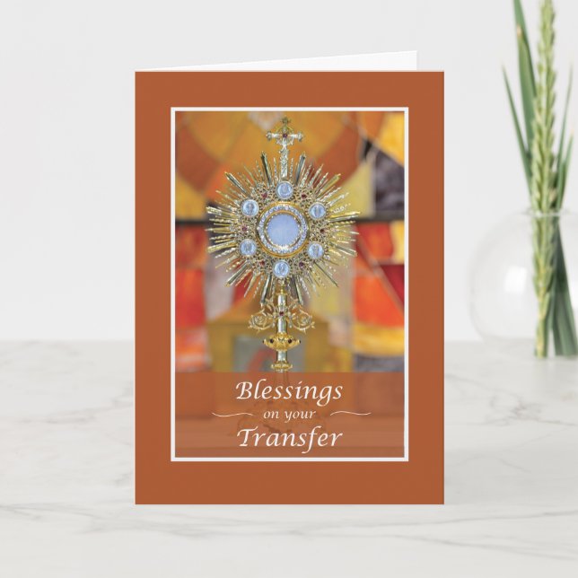 Carte Bénédictions sacerdotales sur la monstrance en or  (Devant)