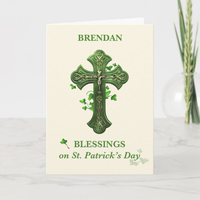 Carte Bénédictions sur la Saint Patrick's Day Catholic C (Devant)