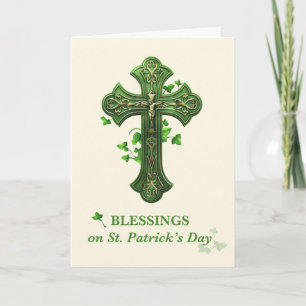 Carte Bénédictions sur la Saint Patrick's Day Catholic C