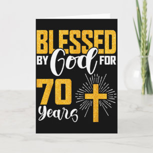 Carte Béni par Dieu pendant 70 ans 70e anniversaire B-da
