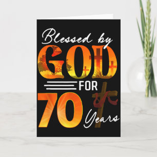 Carte Béni par Dieu pendant 70 ans Cadeau 70e anniversai