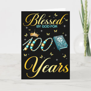 Carte Béni par Dieu pour 100 ans 100e anniversaire Wo