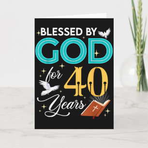 Carte Béni par Dieu pour 40 ans 40e anniversaire 40 ans 