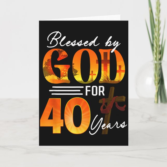 Carte Béni par Dieu pour 40 ans Cadeau 40e anniversaire (Devant)