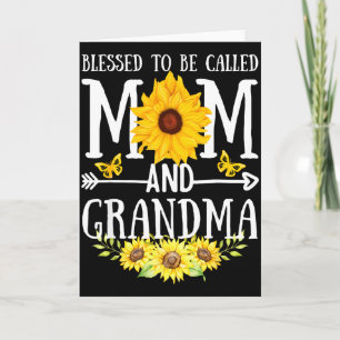 Carte Bénie d'être appelée maman et grand-mère florale m