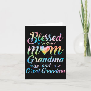 Carte Bénie d'être appelée maman grand-mère arrière-gran