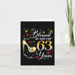 Carte Bénie par Dieu pour les femmes de 63 ans 63e anniv