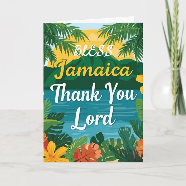 Carte Bénissez la Jamaïque d'action de grâce (Devant)