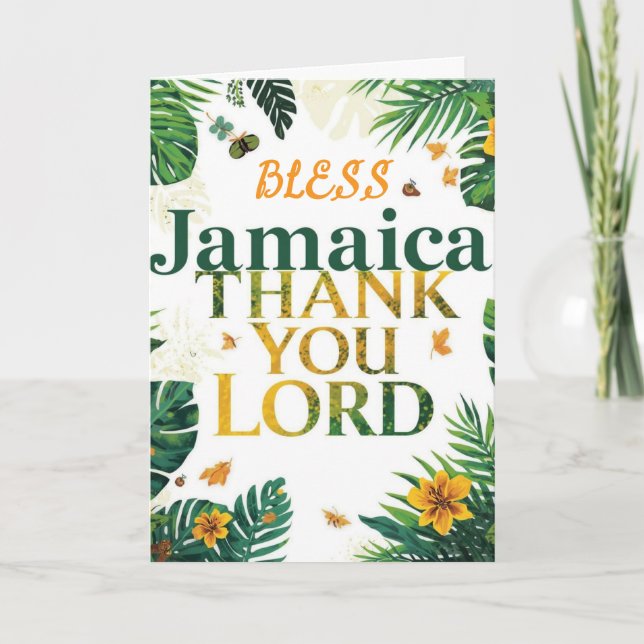 Carte Bénissez la Jamaïque d'action de grâce (Devant)