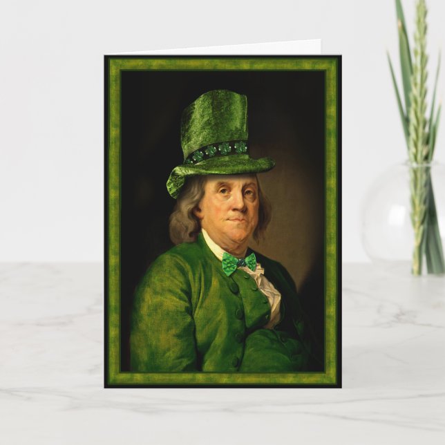 Carte Benjamin Franklin fête la Saint-Patrick (Devant)