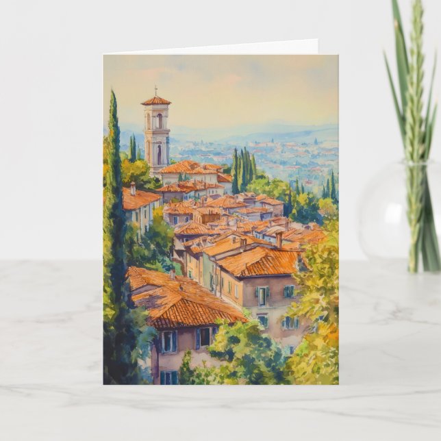 Carte Bergame Aquarelle 1 (Devant)