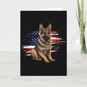 Carte Berger Allemand Drapeau Usa 4 Juillet Papa Chien