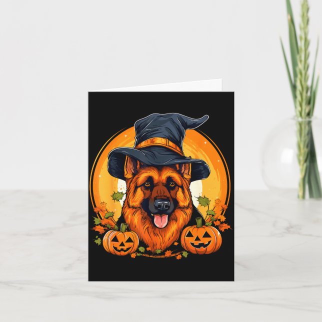 Carte berger allemand Halloween (Devant)