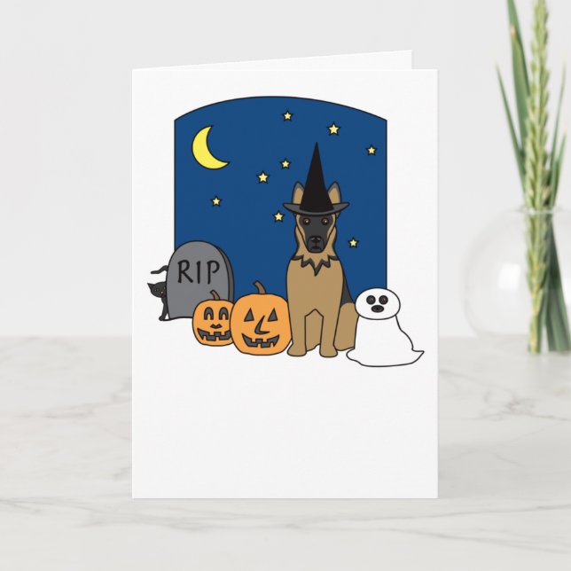 Carte Berger allemand Halloween (Devant)