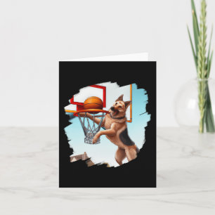 Carte Berger Allemand Jouant Basketball Fun Chien Basket