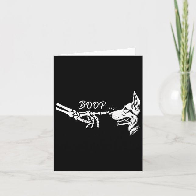 Carte Berger allemand Squelette Boop Halloween Pet W (Devant)