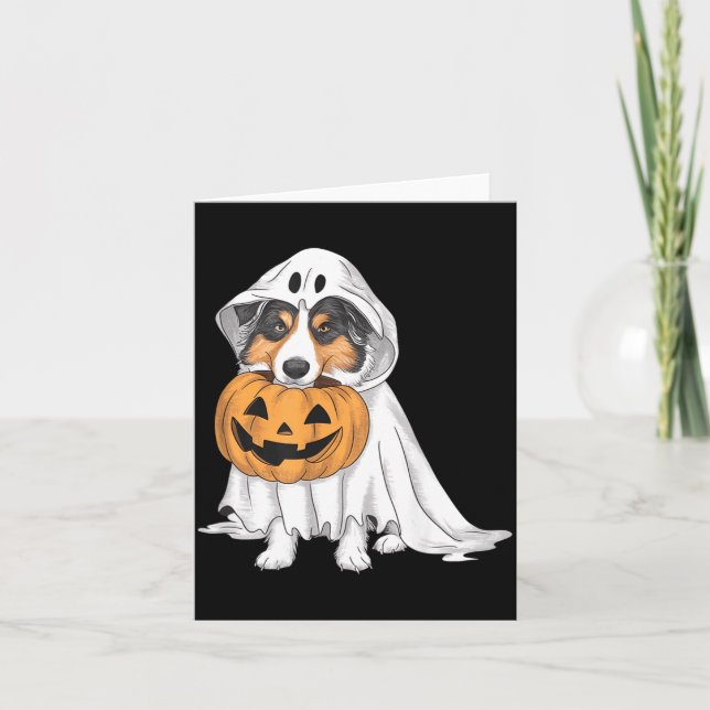 Carte Berger Australien Chien Fantôme Halloween (Devant)