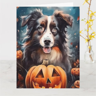 Carte Berger Australien Halloween avec citrouilles effra