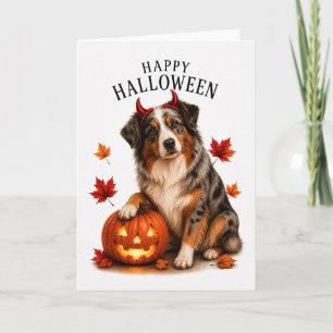 Carte Berger Australien Halloween Diable Chien